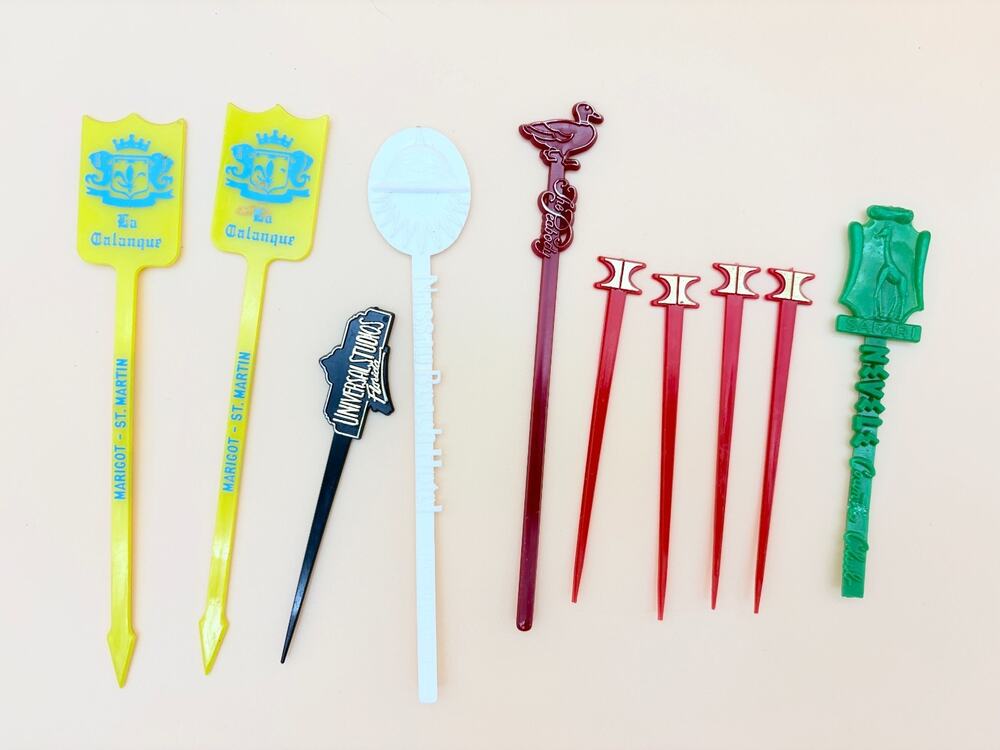 Vintage Hotel Swizzle Sticks Peabody Hilton Nevele Universal Nassau Resort Lot